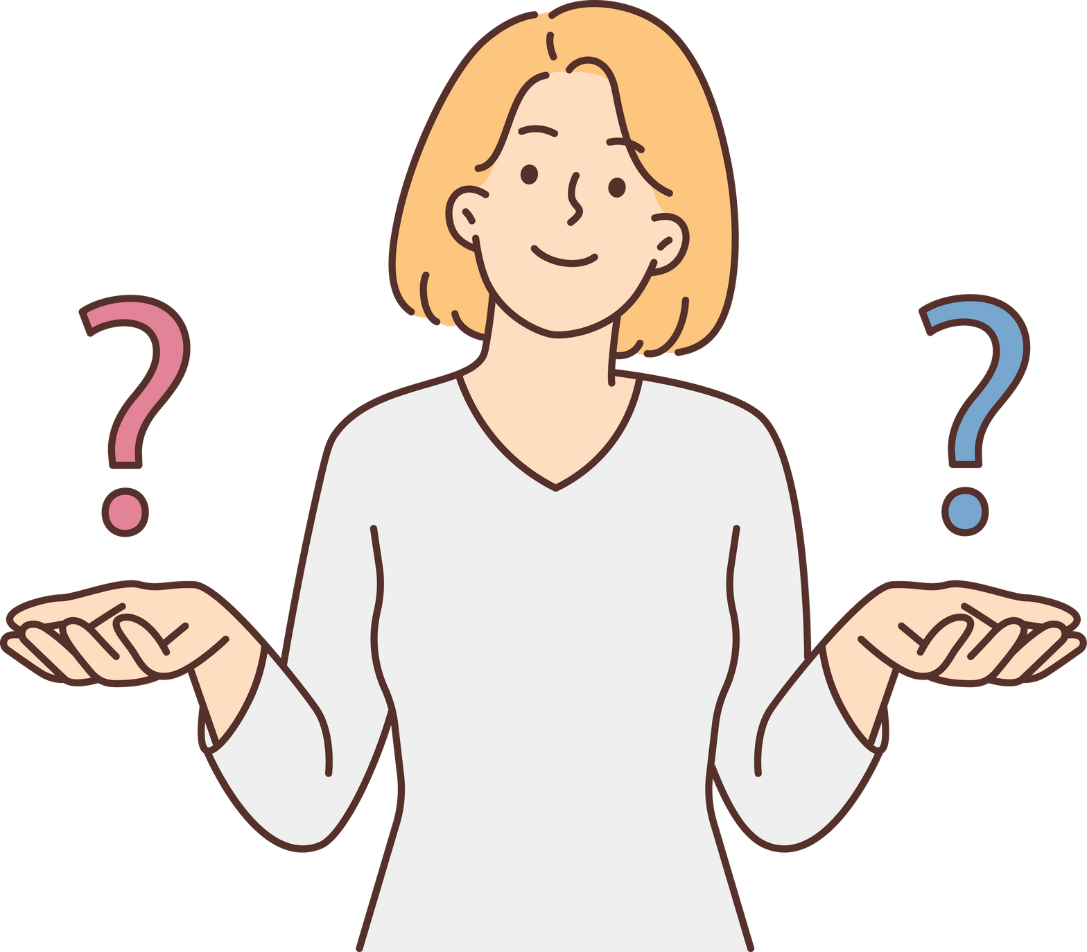 Confused woman think of problem solution